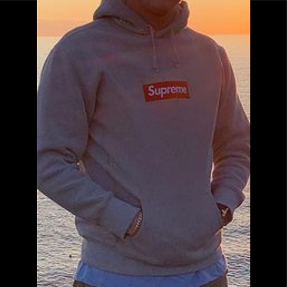 Supreme grey box logo hoodie - Picture 1 of 1
